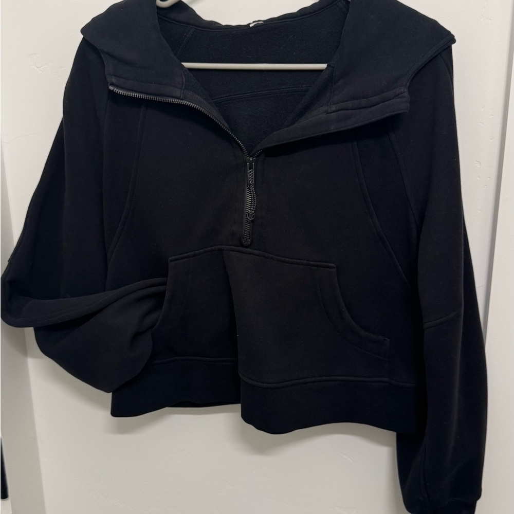 Lululemon Black Scuba Half Zip Cropped Hoodie